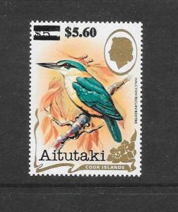 BIRDS - AITUTAKI #311 SURCHARGED  MNH