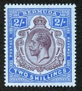 Bermuda 1918-22 2s purple and blue on blue wmk MCA SG51b VFM cat 25 pounds 