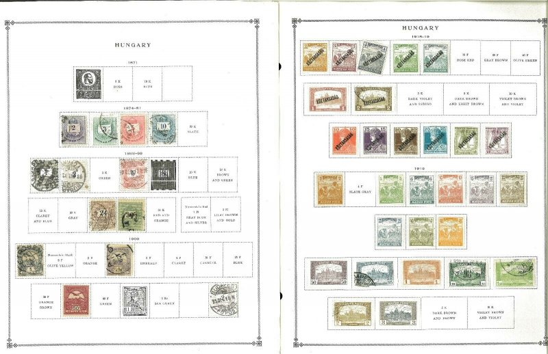 Hungary 1874-1967 M, U & CTO (mostly) Hinged on Scott International Pages.