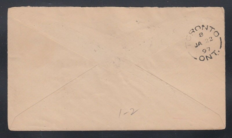 Canada 1897 Montreal FLAG Cancel A Postal Stationery Cover to Toronto