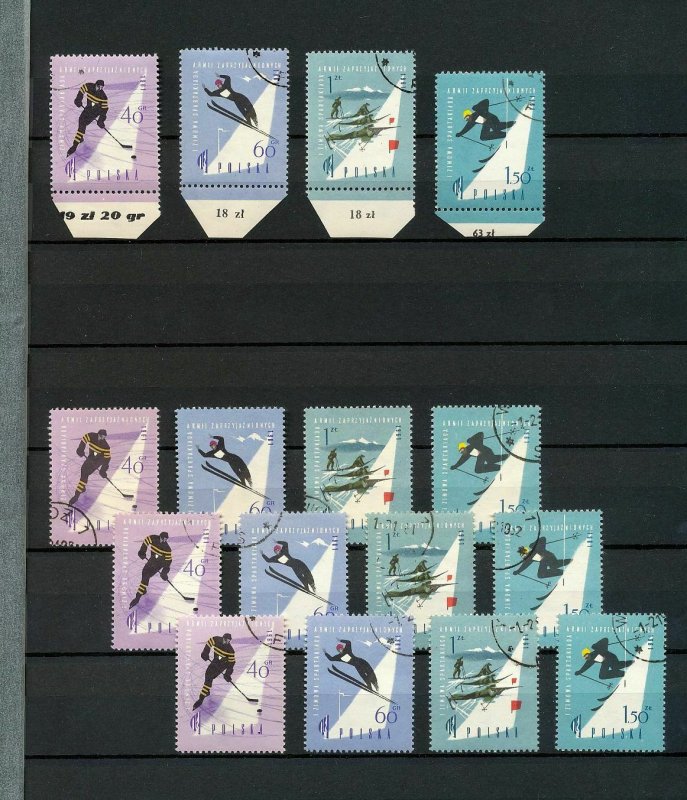 POLAND 1961 Sheets Ships Skiing MNH Used (Appx 90 )(MR450