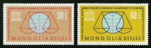 Mongolia 1963 MNH Stamps Scott 338-339 UNESCO Declaration of Human Rights