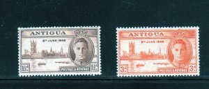 ANTIGUA #96-97 1946 PEACE ISSUE MINT VF NH O.G bb