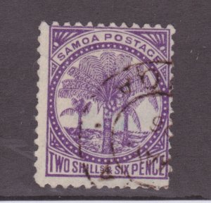 SAMOA  #19 perf 12 1/2 usual off centre example, owner handstamp on reverse