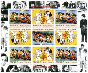 Angola 2000 DISNEY 101 Dalmatians & Seven Dwarfs Sheet Perforated Mint (NH)