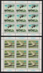 Yugoslavia Pygmy cormorants Birds Mayfly Nature Protection 2 Sheetlets 1991