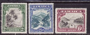 Jamaica-Sc#106-8-Unused hinged set-Island Scenes-1932-id5-