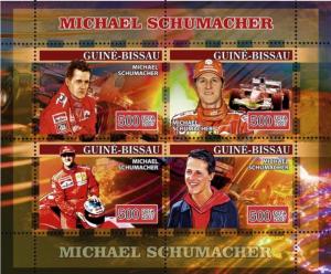 GUINEA BISSAU 2007 SHEET SCHUMACHER FORMULA 1 F1 SPORTS PILOTS CARS AUTOS