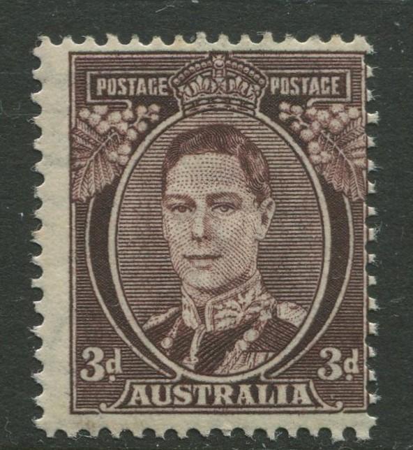 Australia - Scott 183A -  KGVI - 1942 - MNH - Single 3p stamp