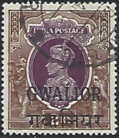 Gwalior #113 Used Single Stamp cv $14