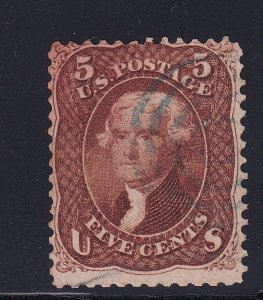 75 F-VF used neat blue rings cancel with nice color cv $ 425 ! see pic !