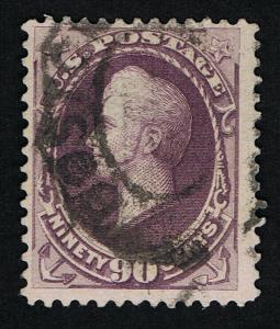 AFFORDABLE GENUINE SCOTT #218 F-VF USED 1888 ABNC 90¢ PURPLE BANK NOTE ISSUE