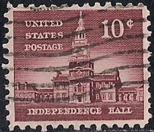 1044 10 cent 1956 Independence Hall, used VF