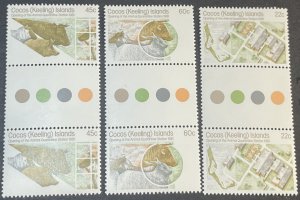 COCOS ISLANDS # 65-67-MINT NEVER/HINGED--COMPLETE SET OF GUTTER PAIRS--1981