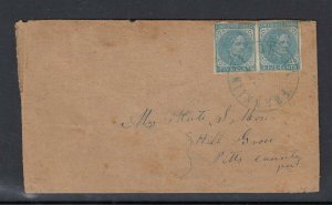 CSA #7 - pair (10c Rate) on cover (USED) cv$95.00 for a single