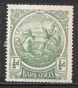 Barbados 128: 1/2d Seal of the Colony, MH, F-VF
