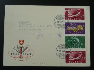 first flight cover Basel to Suriname v/ Amsterdam UPU 1949 Switzerland (ref D20)