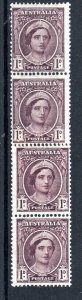 Australia 1944 1d Queen Elizabeth coil pair x 2 SG 66a MNH