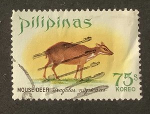 Philippines 1969 Scott 1009 used - 75s, Fauna,  Mouse Deer, Tragulus nigricans