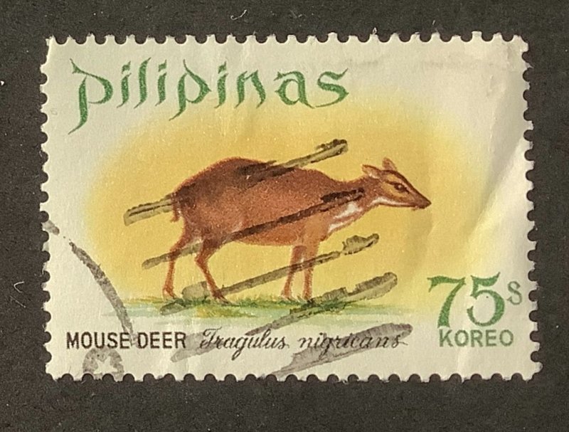 Philippines 1969 Scott 1009 used - 75s, Fauna,  Mouse Deer, Tragulus nigricans