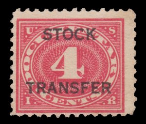 UNITED STATES STOCK TRANSFER STAMP. 1918 - 22. SCOTT # RD3. # 4