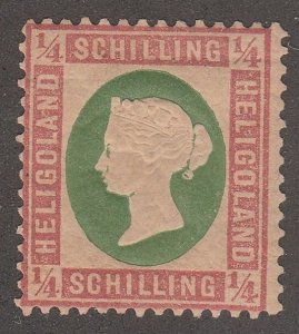 *KAPPYSSTAMP M2265 GERMAN HELIGOLAND SCOTT # 8 YEL GR MINT HINGED CATALOG = $135