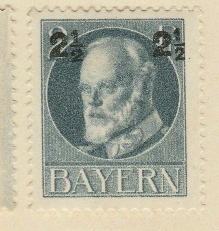 A6P12#56 German States Bavaria 1916 surch 2 1/2pf on 2pf mh*-