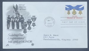 Scott 2045 FDC Medal of Honor  Artcraft Cachet