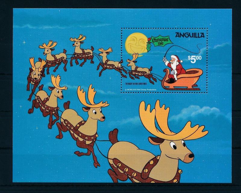 [22101] Anguilla 1981 Disney Night before Christmas Reindeers MNH