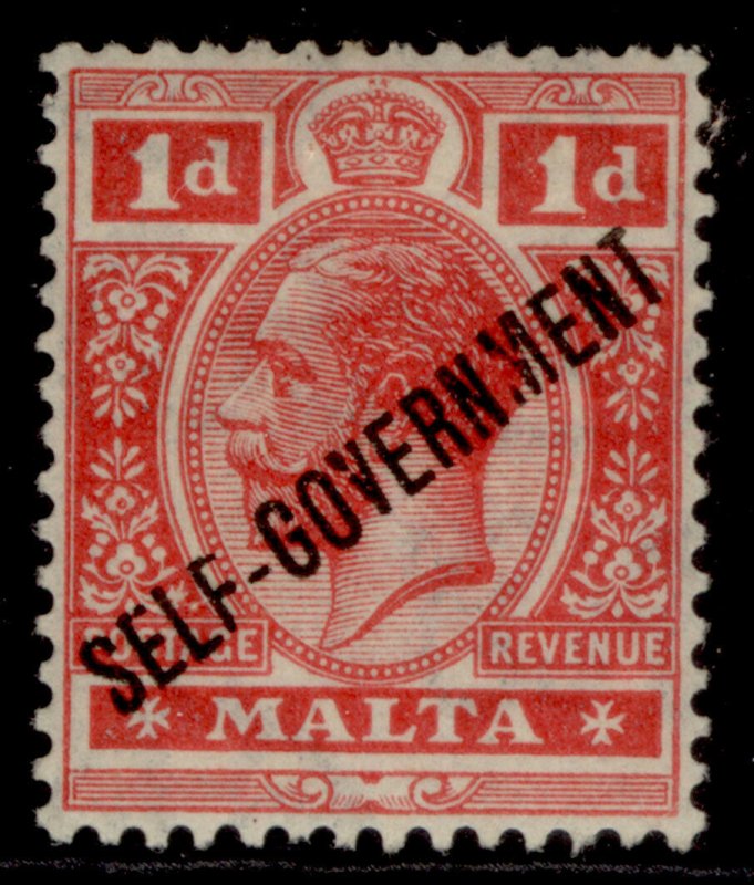 MALTA GV SG116, 1d scarlet, M MINT. 