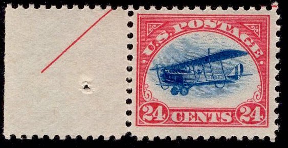 US Stamp #C3 24c Jenny Arrow Imprint Tab MINT NH SCV $130