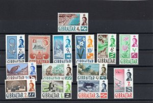 GIBRALTAR 1960 COMPLETE YEAR SET OF 14 STAMPS MNH