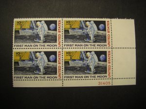 Scott C76, 10c Moon Landing, PB4 #31405 LR, MNH Airmail Beauty