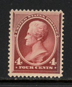 SCOTT 215 1888 4 CENT JACKSON REGULAR ISSUE MH OG VF CAT $180!