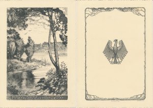 Telegram Germany 1936 - Schmuckblatt Telegramme Heather Landscape - Eagle