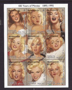 Montserrat-Sc#860-unused NH sheet-Marilyn Monroe-Movie Star-1995-