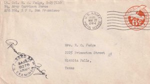 1945, APO 267, Palau Island to Wichita Falls, TX, Airmail, Censored (M5087)