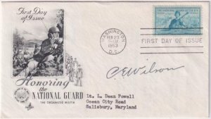 US 1017 Autographed FDC Signed by Charles E. Wilson, Sec. of Defense