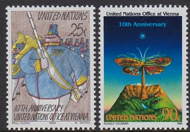 552-53 United Nations 1989 10th Anniv. Vienna MNH