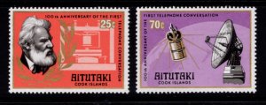 Aitutaki #143-44 (1977 Telephone set) VFMNH CV $0.65