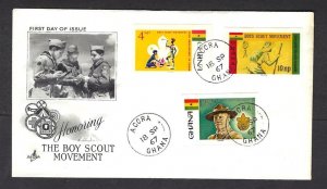 1967 Ghana Scouts Baden Powell Imperf FDC Artcraft