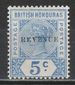BRITISH HONDURAS 1899 QV REVENUE OVERPRINT 5C