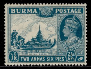 BURMA GVI SG57, 2a.6p greenish blue, M MINT.