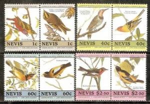 Nevis 1985 John J. Audubon´s Birds Paintings Sc 407,9,12,14 8v MNH # 3317