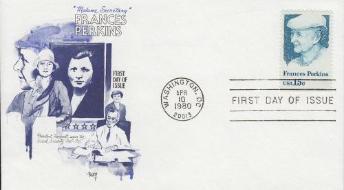 1980 Frances Perkins Sec of Labor (Scott 1821) Marg FDC 