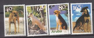 J43657 JL Stamps 1999 aruba set mnh #174-7 dogs