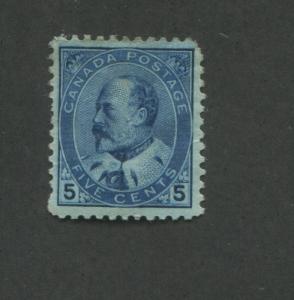 1903 Canada 5 Cent Blue Stamp Scott #91 King Edward VII CV $250