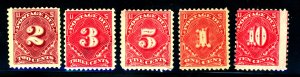 U.S. #J61-J65 MINT SET MIXED CONDITION