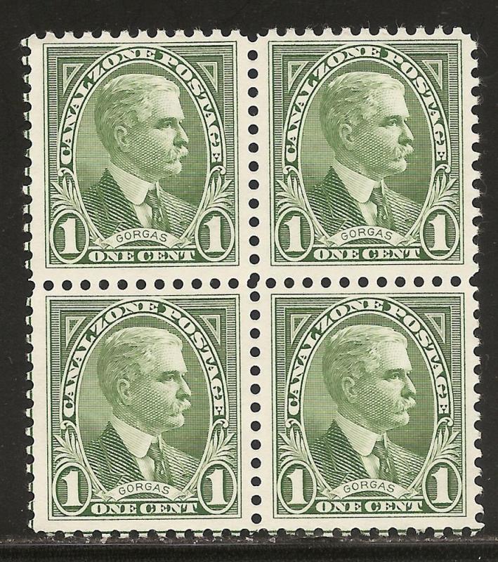 Canal Zone SC# 105 Mint 1c Gen. W. C. Gorgas block of 4 NG