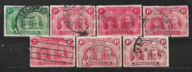 COLLECTION LOT OF 7 BRITISH SOUTH AFRICA COMPANY 1910 STAMPS CLEARANCE CV+ $29